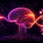 Neon brain linked to an AI chatbot and social media feedback loop